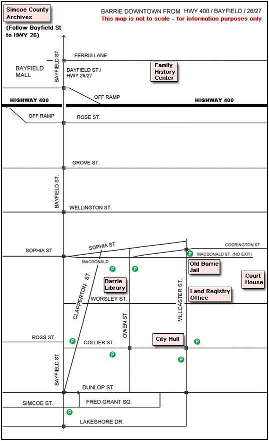 Location Map for the Church of Jesus Christ of Latter-day Saints, Ferris Lane, Barrie Ontario
