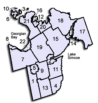 Simcoe County Municipal map